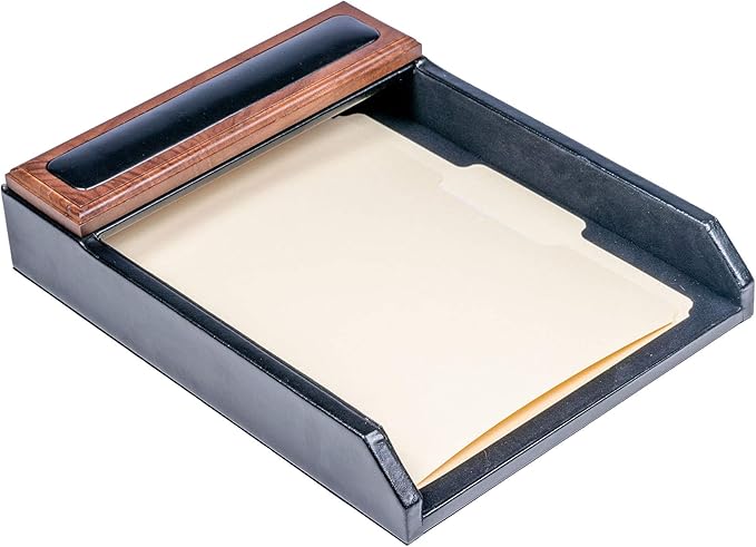 Dacasso Walnut and Leather Desk Set, 3-Piece