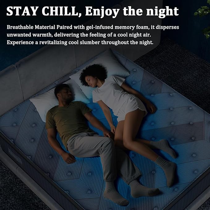 10 Inch Full Size Mattress in a Box, Medium Firm Hybrid with Lumbar Foam and Zoned Pocket Springs for Pressure Relief and Edge Support