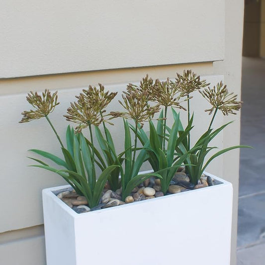 Faux Plants Outdoor 8 Bundles Artificial Flowers Stems 18.9 in Large Fake Greenery Realistic for Home Garden Planters Front Door Decor Outside