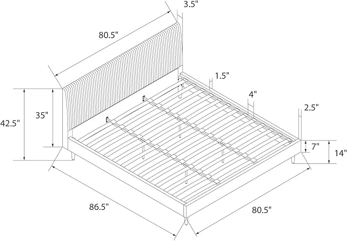 Mr. Kate Daphne Upholstered King Bed Frame with Headboard, Modern Platform Velvet King Bed Frame, Blush Velvet