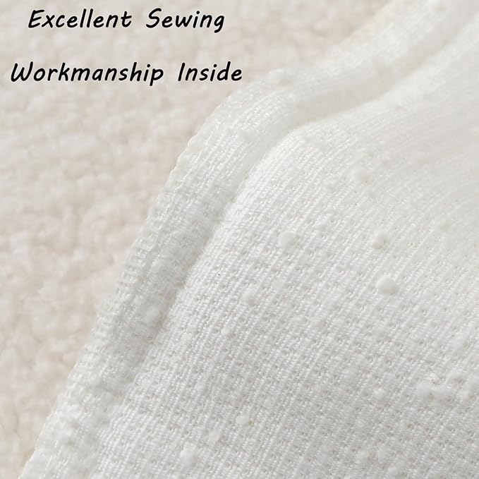 FUTEI Pack of 2 White Decorative Throw Pillow Covers 26x26 Inch Soft Cozy Solid Boucle Textured Euro Pillow Shams,Modern Home Decor for Couch Bed Living Room