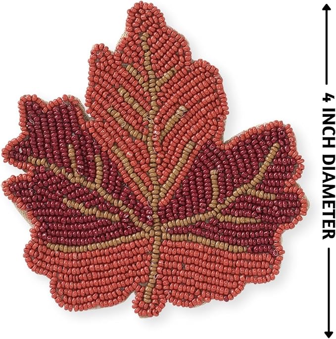 Folkulture Coasters Set of 4 | (4") Fall Coasters for Farmhouse Decor or Fall Table Decor | Boho Costers for Thanksgiving Decorations | Autumn Decor or Fall Stuff for Home | Bar Coaster Set