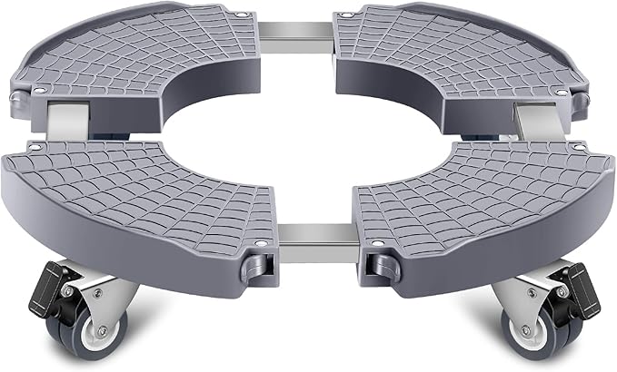 Sanyi Plant Caddy with Wheels, Adjustable 15-21 inch, Heavy Duty, Rolling Plant Stand, Outdoor Use