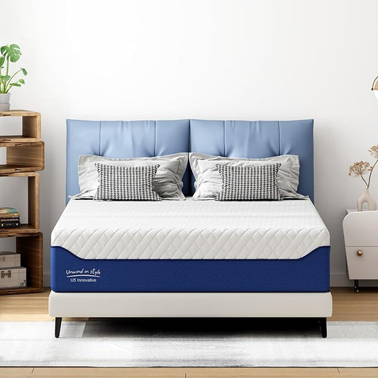 10 Inch Queen Size Mattress Cooling Gel - Medium Firm Feel with Reinforced Edge for Couples & Back Support | CertiPUR-US Certified | Motion Isolation & Pressure Relief | Bed in a Box