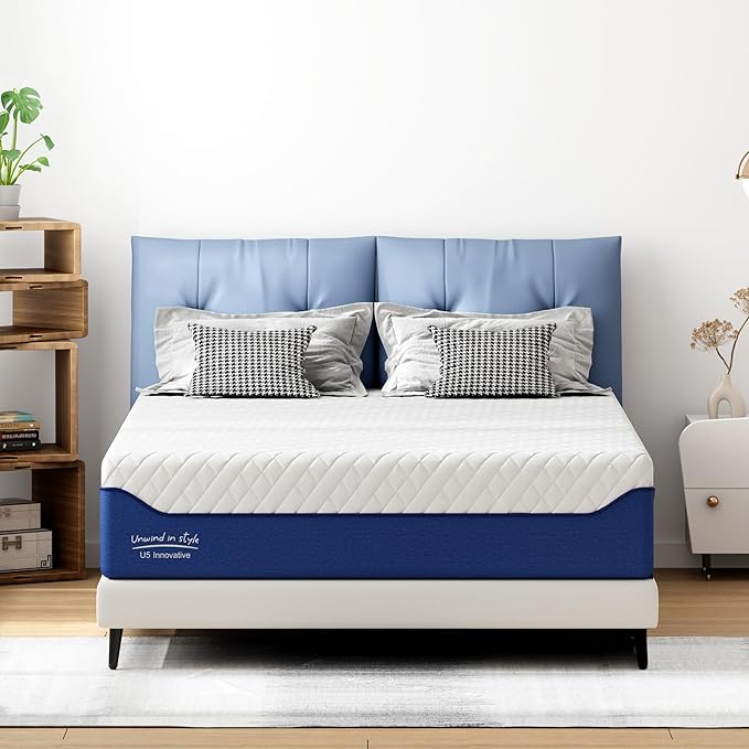 14 Inch Queen Size Mattress Cooling Gel - Medium Firm Feel with Reinforced Edge for Couples & Back Support | CertiPUR-US Certified | Motion Isolation & Pressure Relief | Bed in a Box