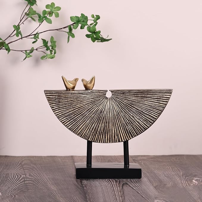 orenm Vintage Gold Home Decor Statues,Modern Abstract Sculpture Decor,Unique Line Decor for Home Interior Accent Decor Aesthetics,Living Room,Office, Coffee Table, Shelf Sculpture (Vintage Gold)