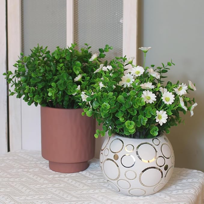 Outdoor Plants Artificial 8 Bundles Plastic Greenery