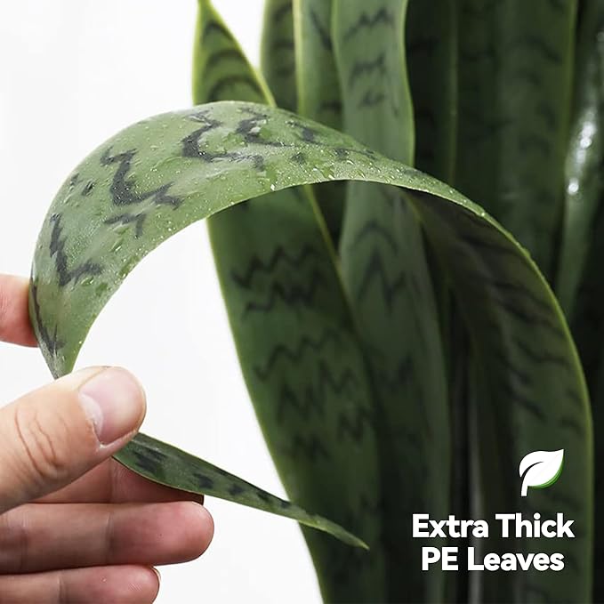 Solution4Patio 2PCS Artificial Sansevieria Trifasciata Prain 3 ft. Arbre Artificiel, Tropical Faux Snake Plant Greenery Realistic for Living Room, Home, Cafe or Office Corner Outdoor Indoor Decor