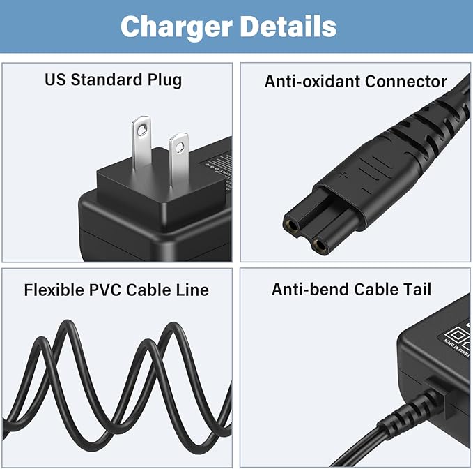 14V Vacuum Charger for Bissell 3061 Featherweight Cordless Stick Vacuum Cleaner, Power Cord AC Adapter for Powerlifter Ion Pet 3191 3191C 14V 800mA, for ReadyClean 10.8V Lithium-ion 3190 3190A 31902