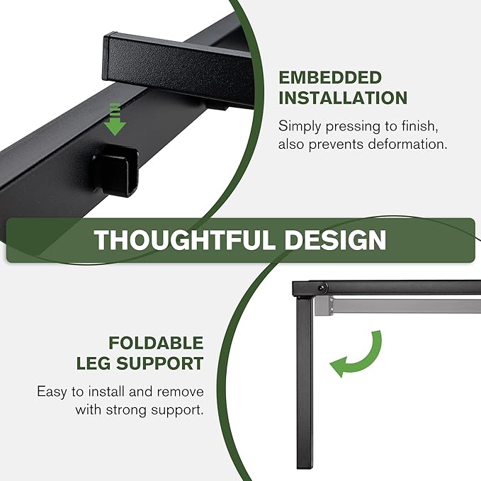 MUTICOR Heavy-Duty King Metal Platform Bed Frame with Shelf Headboard, No Box Spring Needed, Easy Assembly, Black Shelf