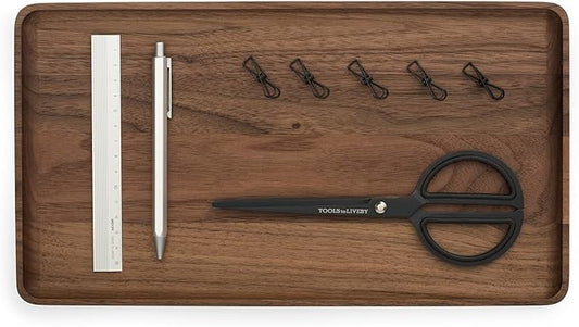 Oakywood Handcrafted Wooden Catchall Tray - Wooden Desk Organiser - Made in The EU - Natural Wood Desktop Storage - Customizable in 3 Sizes - Natural Walnut - 36x20 cm (14.1"x7.9")