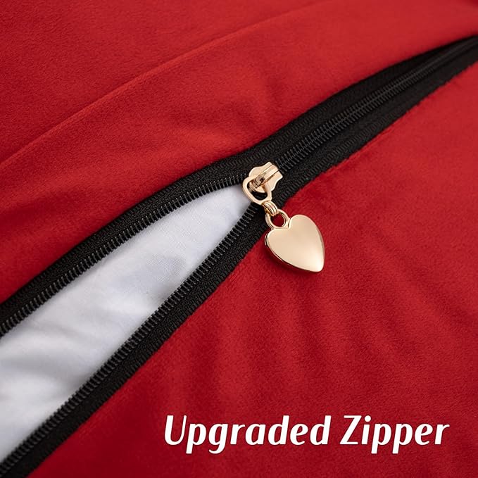 FUTEI Red Chenille Throw Pillow Covers 18x18 Inch Set of 2,Soft Cozy Bound Edge Design Cushion Case,Home Decor for Couch Bed Living Room