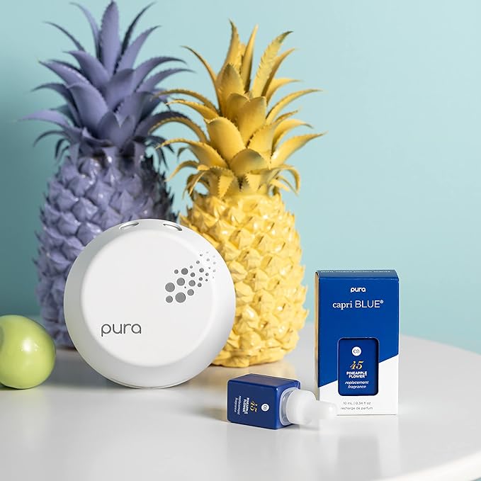 Capri Blue Pura Smart Home Plug-in Diffuser Refills – Includes 2 Capri Blue Pura Refills for Plug In Diffusers for Home - Long Lasting Luxury Scents - Pineapple Flower (Pack of 2)