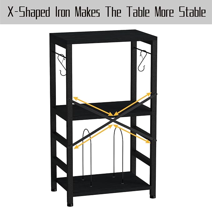 End Table with LED Light,Record Player Stand with Albums Storage,Vinyl Records Storage,Turntable Stand Side Table for Music Room Studio Living Room Bedroom-Modern Black