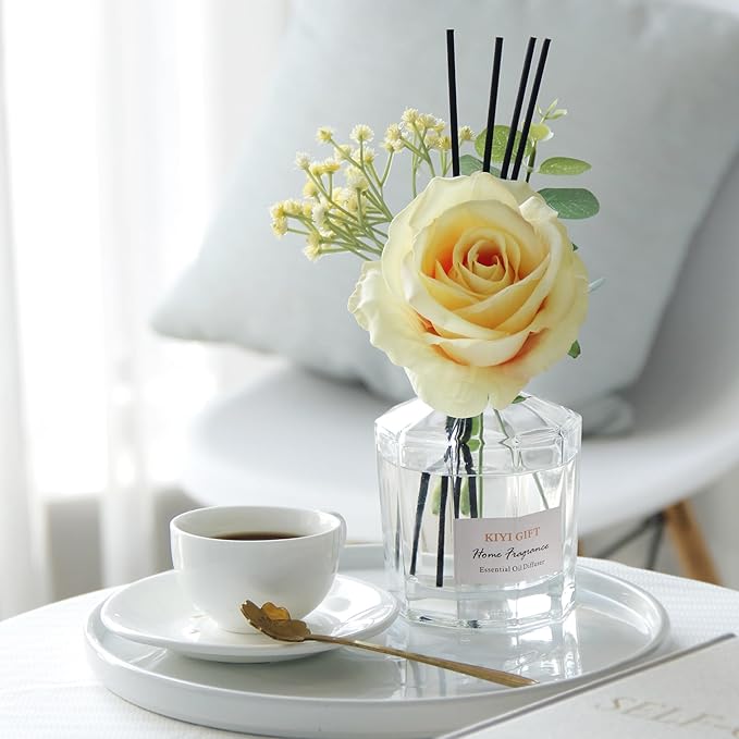 Reed Diffuser Set -8.4 fl oz Scent Diffuser with 6 Reed Sticks, Home Fragrance,Reed Diffuser for Bathroom Shelf Decor (Pear Freesia)