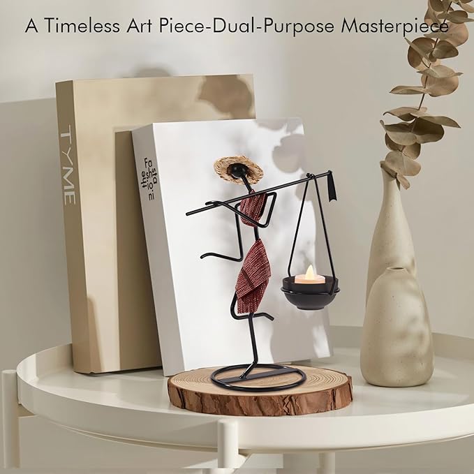 Notart Art Gallery | Creative African Tribal Lady Candle Holders, Tribal Lady Candle Holder Centerpieces, Iron Candlestick Holders for Home, Bar,Dining Table Decor, Personalizable Style Shelf Décor