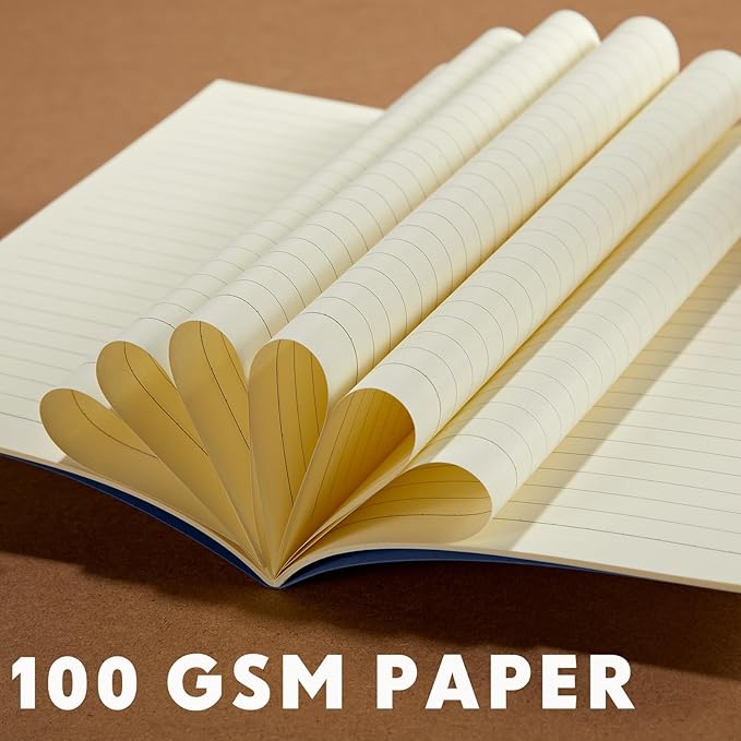 Mimorou 100 Pcs Kraft Notebook Journals 5.5 Inch x 8.3 Inch A5 Softcover Notebooks Bulk for Writing Sketch Office Notepad with 60 Pages 30 Sheets(Black, Navy,Lined)