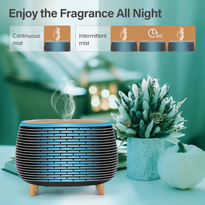 Diffuserlove Diffuser Essential Oil Diffusers 400ML Aromatherapy Air Diffuser for Home Bedroom Office Room Aroma Diffuser with 7 Color Lights Intermittent Mist Mode