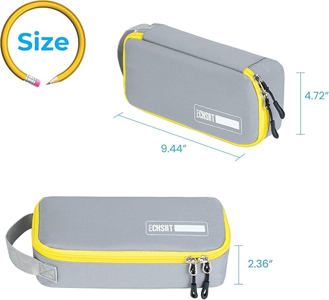 ECHSRT Large Pencil Case, Aesthetic Pen Pouch with Big Capacity, Minimalist Portable Stationery Bag with Handle for Office Organizer Aesthetic Pencil Cases