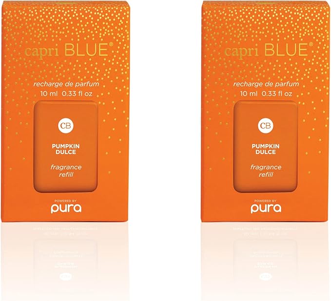 Capri Blue Pura Smart Home Plug-in Diffuser Refills – Includes 2 Capri Blue Pura Refills for Plug In Diffusers for Home - Long Lasting Luxury Scents - Pumpkin Dulce (Pack of 2)