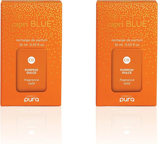 Capri Blue Pura Smart Home Plug-in Diffuser Refills – Includes 2 Capri Blue Pura Refills for Plug In Diffusers for Home - Long Lasting Luxury Scents - Pumpkin Dulce (Pack of 2)