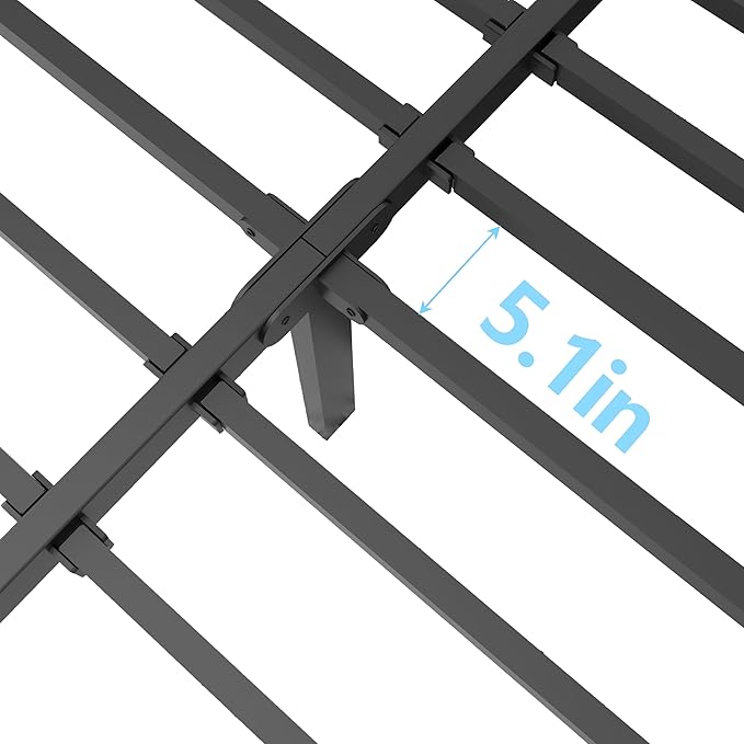 FUIOBYVV Full Size Bed Frame with Round Corner Edge Legs, 14 Inch Heavy Duty Support 3500 lbs Metal Platform Bed Frame Full, No Box Spring Needed/Non-Slip/Steel Slat Support/Noise Free