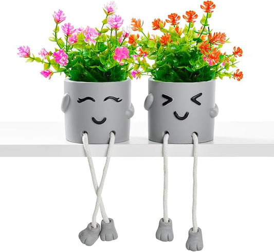 Lifelike Artificial Plants with Creative Pots, Realistic Faux Greenery for Home, Office, Bathroom, Bedroom, Kitchen, and Desk Decor, Long-Lasting Maintenance-Free DecorHome Office