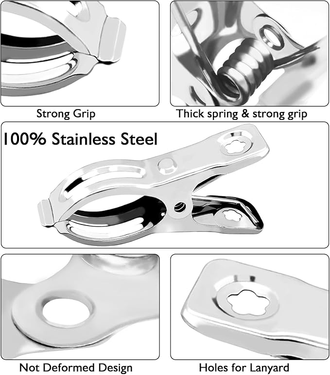 BESTEEL Upgraded 40 PCS Garden Clips, Greenhouse Clamps 100% Stainless Steel Heavy Duty Greenhuose Clips for Netting - Strong Grip to Hold Down Shade Cloth or Plant Cover on Garden Greenhouse Hoops