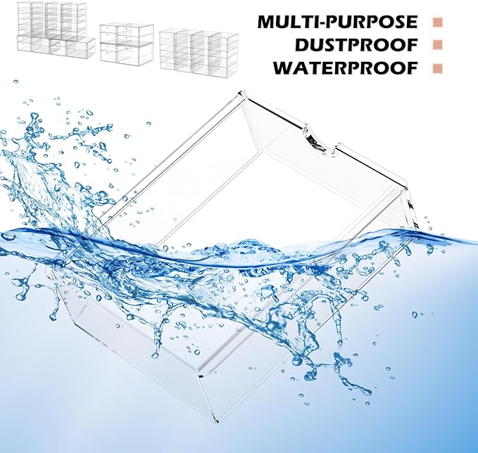 Makeup Organizer Storage With 30 Drawers, 6 Pack Desktop Office Supplies, Desk Organizers, Clear Desk Accessories, Dustproof Drawer Organizer and Storage for Make Up, Jewelry, Pen, Desktop Stationary