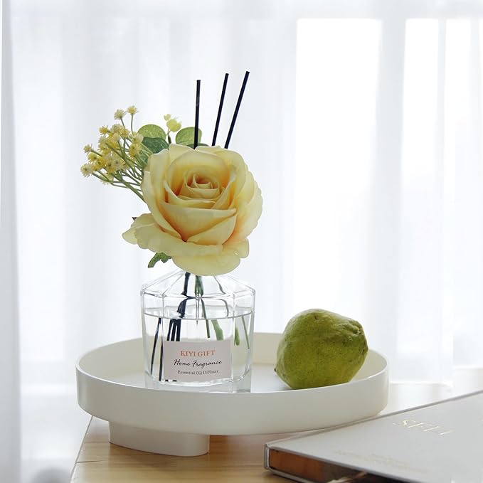 Reed Diffuser Set -8.4 fl oz Scent Diffuser with 6 Reed Sticks, Home Fragrance,Reed Diffuser for Bathroom Shelf Decor (Pear Freesia)