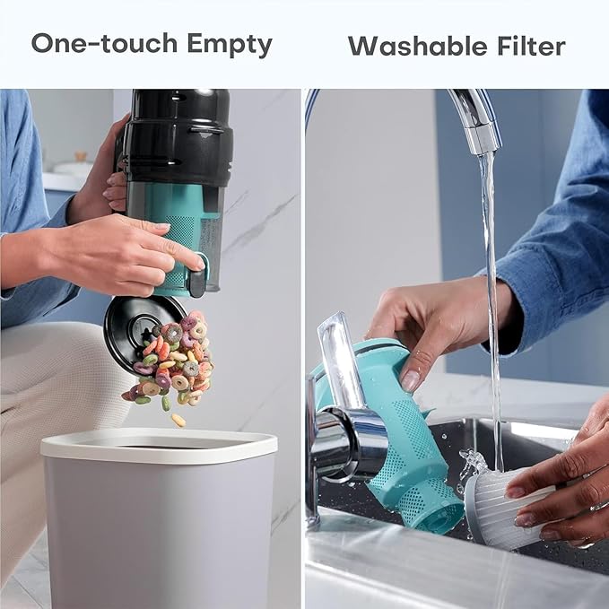 Ofuzzi H9 Pro Handheld Vacuum Cleaner, Extra-Long Crevice Tool, 40AW/13kPa Surging Suction, LED- Display&Light, Up to 30 Mins Runtime, Portable Vacuum for Home Cleaning, Black