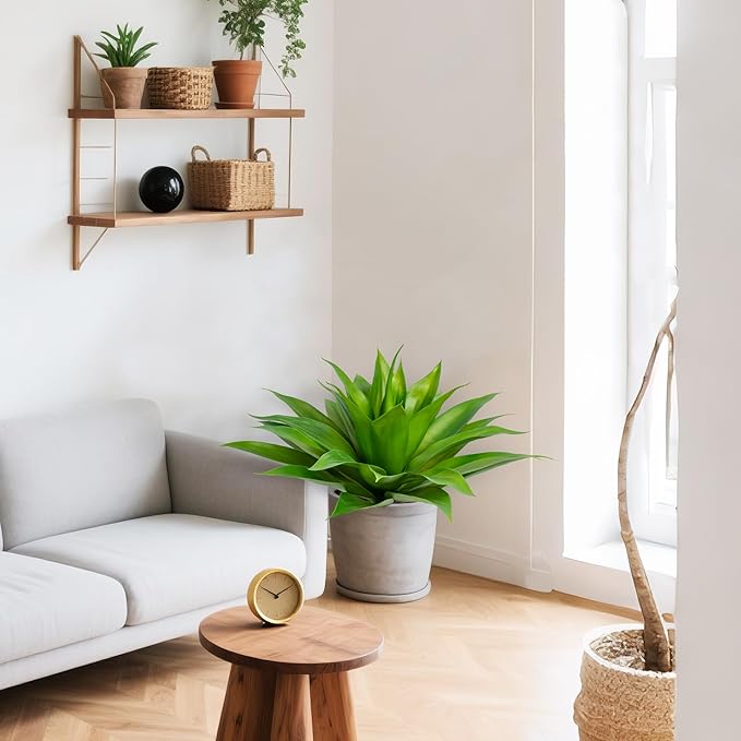 Artificial Agave Faux Agave Fake Greenery Outdoor Artificial Plants Fake Plants for Indoor Home Decor Plastic Plants Outdoor Decor Front Porch Decor Simulation Plants 22"(2Pcs Green) No Vase