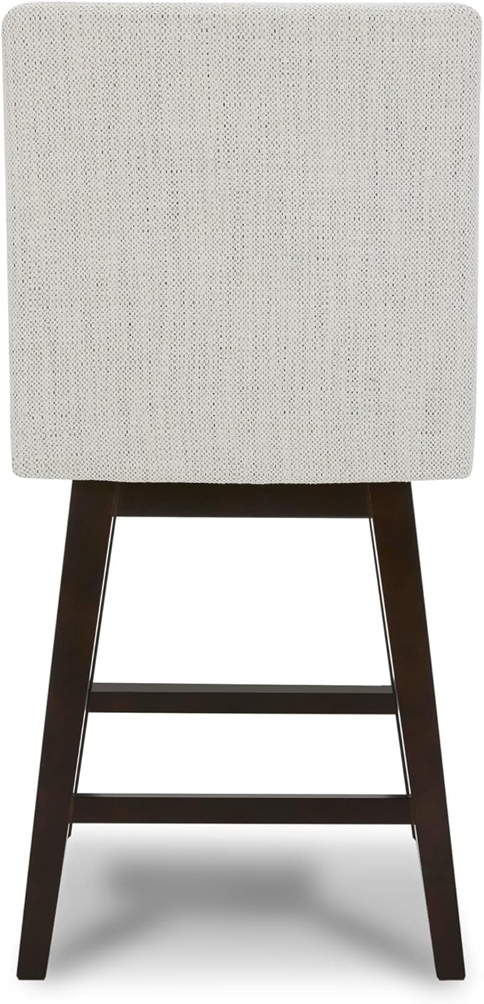 CHITA Bar Stools Set of 2, Counter Height Swivel Barstools, FSC Certified Morden Upholstered Fabric Counter Chairs with Back Support, 26.8" H Seat Height, Fabric in Ivory