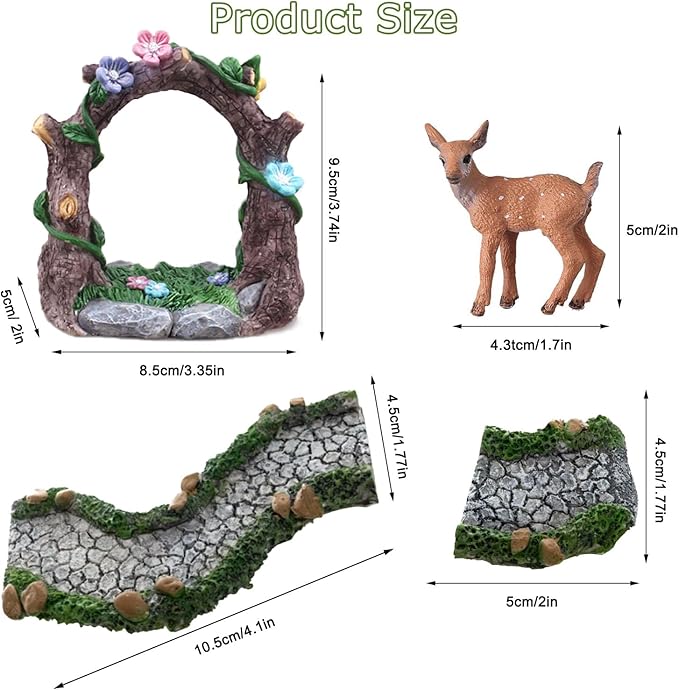 Fairy Garden Accessories, 27 Pcs, Fairy Garden Kit, Fairy Garden Walkway Path, Miniature Garden Figurines, Micro Landscape Ornaments for DIY Craft