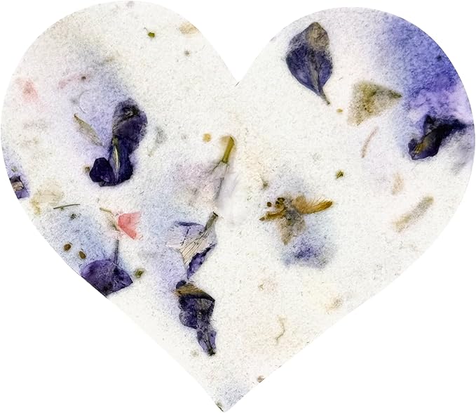50 pcs Large Seed Paper – Purple Plantable Wildflower Hearts for Bridal Shower, Wedding Gift, Birthday, Mother's Day & Other Milestone Celebrations