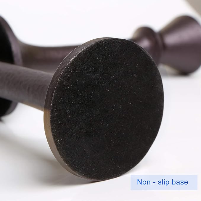 JT17008 Rustic 2 Pack Candlestick Decorative Taper Candle Holder for Table Centerpiece, 7" x 9", Brown