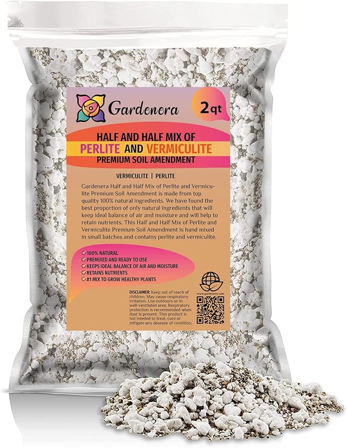 Premium Soil Amendment - Enhance Plant Health with The Ideal Blend of Perlite and Vermiculite - 2 Quart