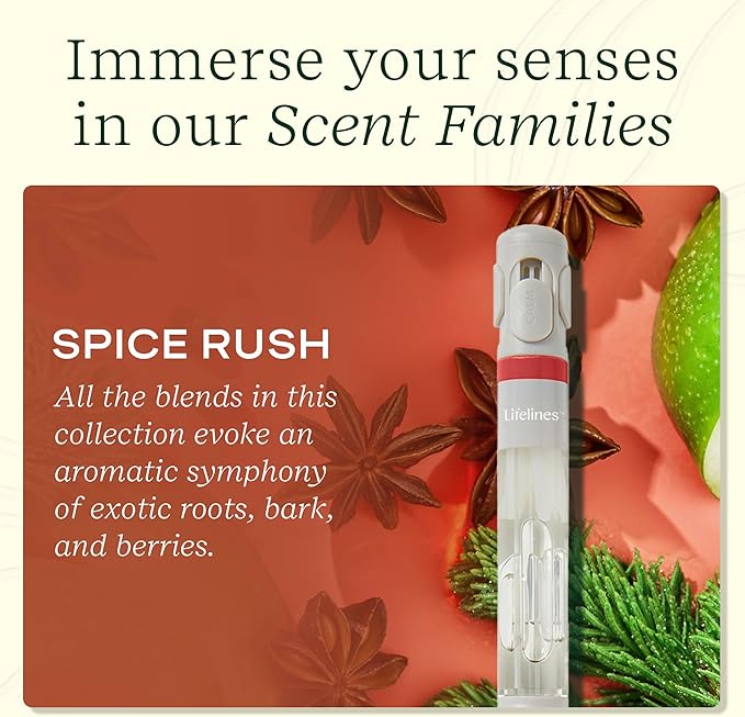 Lifelines Pen Diffuser, Spice Rush - 1mm Black Ballpoint Pen with Scented Essential Oil Blends – Aromatherapy Diffuser & Sensory Immersion Diffuse Aroma As You Write