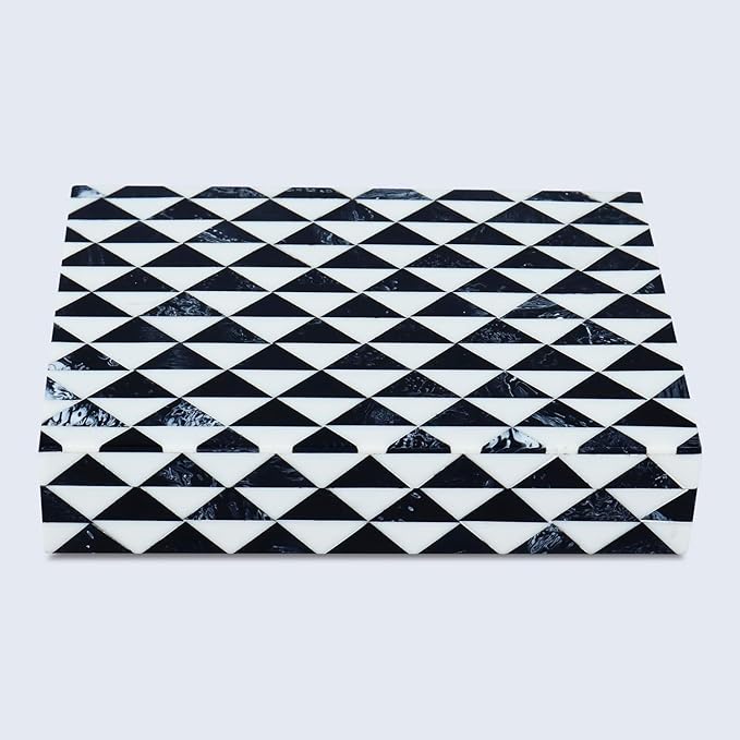 Handicrafts Home Handmade Marquet Prism Collection Decorative Jewelry Box Organizer – Keepsakes, Trinkets, and Home Decor – Antique Coffee Table Storage, Memory Box, Farmhouse Style Decor, 5x7x1.5