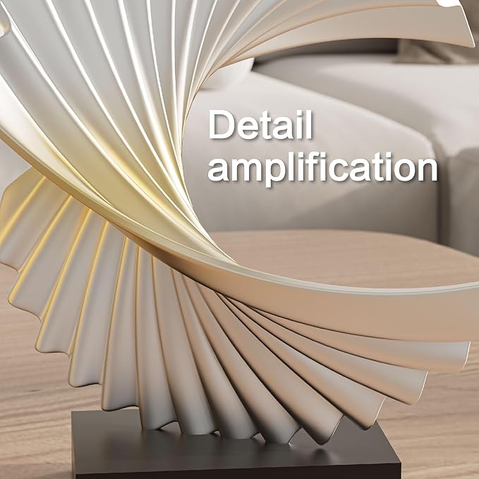 Ocean Wave Sculpture - Modern Funky Abstract Statue, Resin Wave Sea Ornament for Home Office Desk Shelf Accents (Silver)