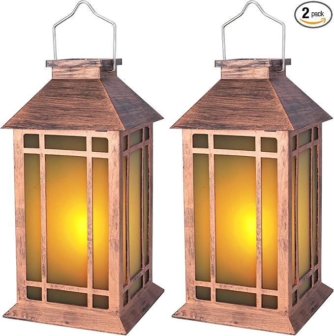 Afirst Solar Lantern Outdoor, Hanging Lights Decorative Outdoor Lighting Waterproof Umbrella Lights for Patio Garden, Table,Party Decor, 2 Pack