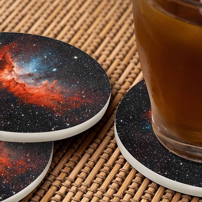 Nebula Del Mago Table Coasters for Drinks Space Milky Way Galaxy with Stars and Dust Universe 100% Diatomite Home and Dining Room Bar Decor 4 X 4 X 0.35 Inch for Men Women