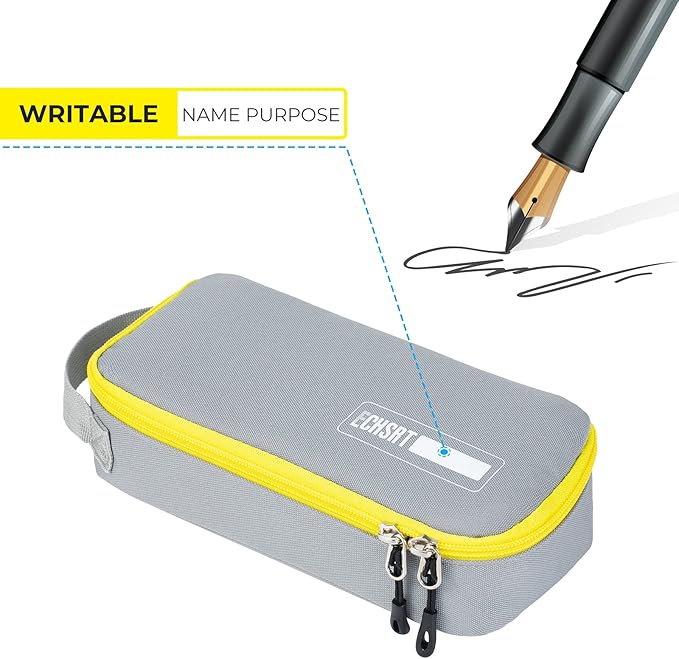 ECHSRT Large Pencil Case, Aesthetic Pen Pouch with Big Capacity, Minimalist Portable Stationery Bag with Handle for Office Organizer Aesthetic Pencil Cases