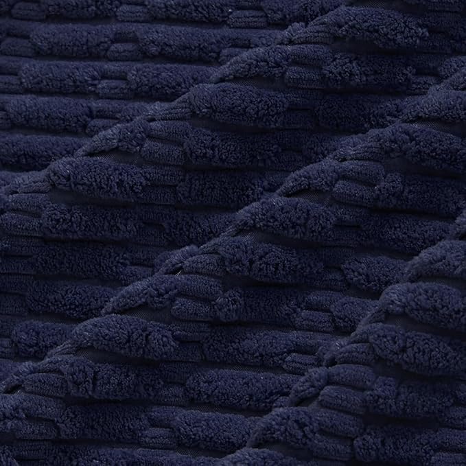 Fancy Homi 4 Packs Navy Blue Decorative Throw Pillow Covers 14x14 Inch for Living Room Couch Bed Sofa, Rustic Modern Farmhouse Boho Home Decor, Soft Plush Corduroy Cute Square Cushion Case 35x35 cm