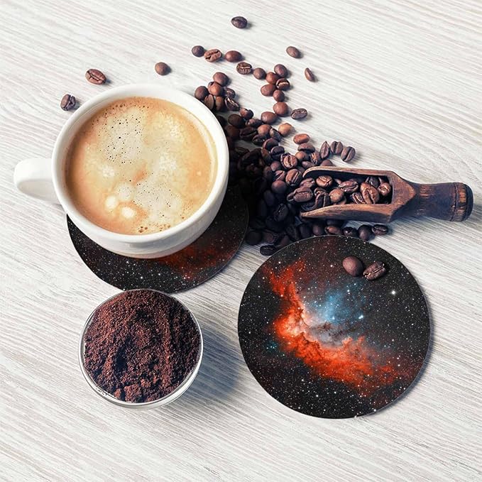 Nebula Del Mago Table Coasters for Drinks Space Milky Way Galaxy with Stars and Dust Universe 100% Diatomite Home and Dining Room Bar Decor 4 X 4 X 0.35 Inch for Men Women