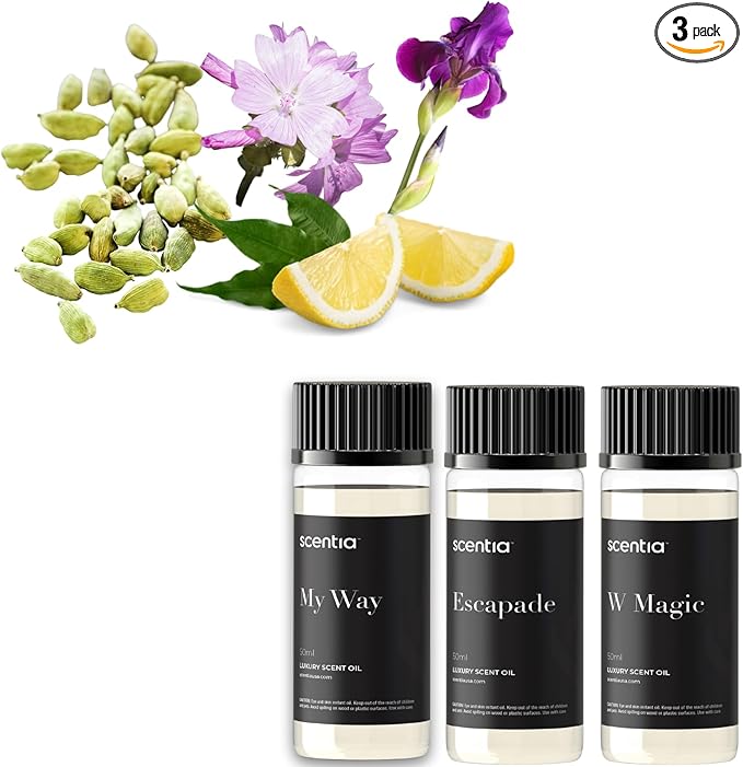 Scentia My Way Hotel Diffuser Oil | Aromatherapy Fragrances Inspired by 5-Star Hotels | Luxurious Scents Gift Box Set - 3 x 50ml - The 1 Hotel Miami Beach, W Magic - Thanksgiving & Holiday Gift