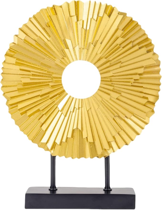 Minimalist Round Statue Above Cabinet Decor Kitchen, Modern Decorative Sculpture Home Decorations for Living Room Coffee Table, Office Decor Items, Center Pieces Decoration (Gold)