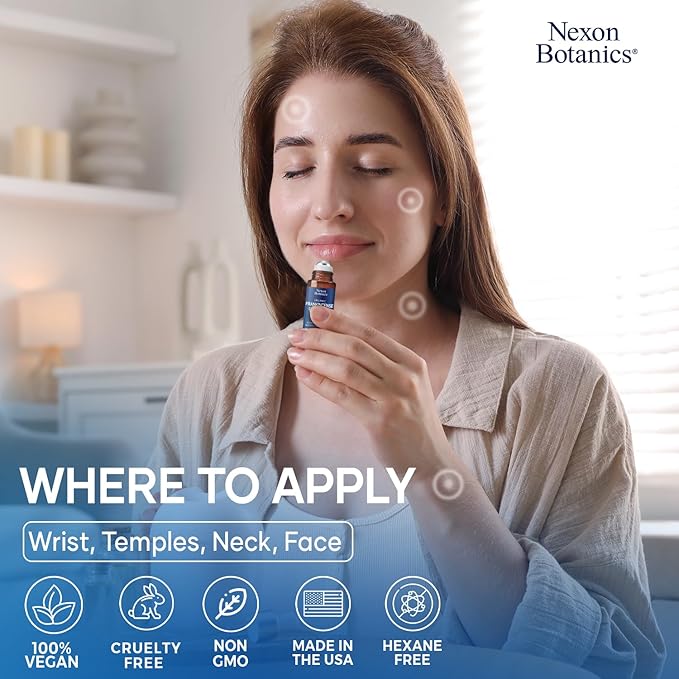 Organic Castor Oil and Frankincense Eye Roller 10 ml - Under Eye Puffiness & Fine Line Moisturizer - Lightweight Roll On - Nexon Botanics