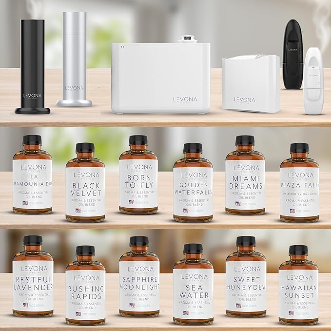 Levona Scent Essential Oils for Diffuser: Blissful Aura with Notes of Amber, Musk & Jasmine - Home Luxury Scents for Hotel - Fragrance Oil - 500 Ml Essential Oil