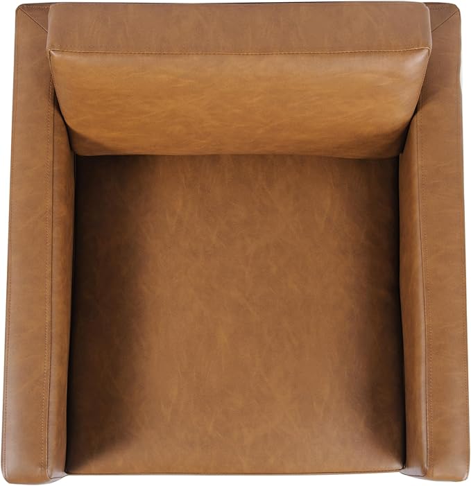 HomePop Modern Metal Frame Accent Chair Home Décor|Accent Chairs for Living Room & Bedroom - Carmel Faux Leather